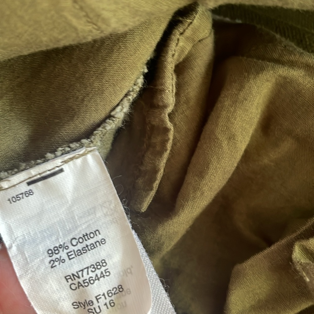 Madewell Langford pants chino jeans cropped size 27 military green wide leg - Picture 8 of 9
